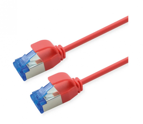 Roline SFTP 3m Cat6a Κόκκινο Slim PoE Cu 15,4W Pimf LSZH