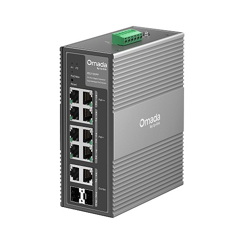 Tp-Link Omada 10-Port Gigabit Industrial Easy Managed Switch with 6-Port PoE+ and 2-Port PoE++
