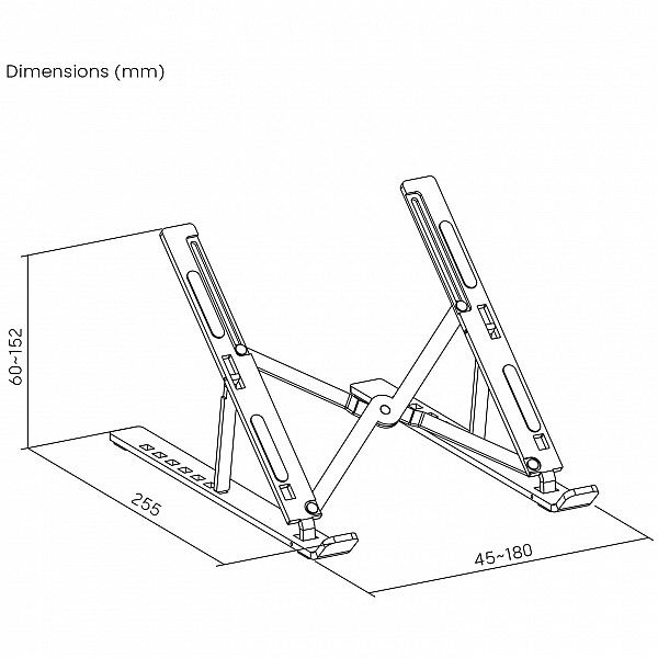My wall Mobile stand For Laptops 11 - 15 (28 - 38 cm), up to 5 kg