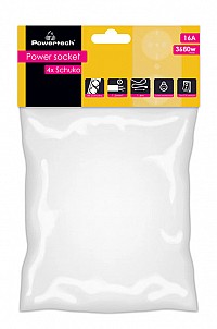 POWERTECH πολύπριζο ασφαλείας 4x schuko, 16A, 1.4m, λευκό PT-1056