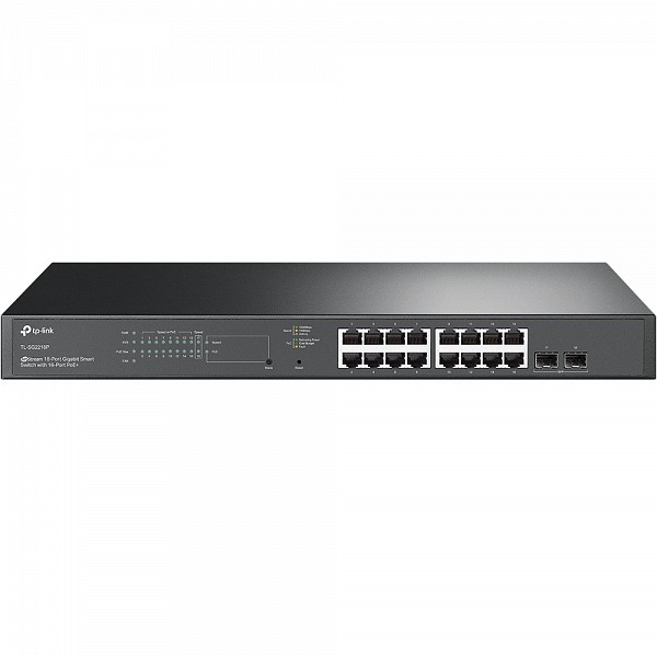 Tp-Link SWITCH 16-Port Gigabit+ 2*Gigabit SFP+ Smart Managed 16Port PoE+ 150W PoE Power 19-inch Rack-mountable TL-SG2218P V2
