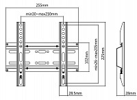 Brateck επίτοιχη βάση TV 23-42 ΣΤΑΘΕΡΗ 35kg MAXVESA:200 KL25-22F