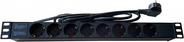Πολύπριζο πλαστικό 1U για rack με 7 πρίζες σούκο 16A 3500W GN-1907P