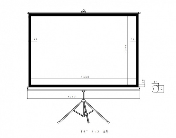 Αναδιπλούμενη oθόνη 84 170x130cm 4:3 TPS-84/4:3