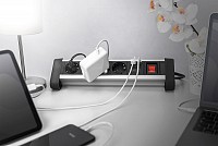 Digitus ΠΟΛΥΠΡΙΖΟ 4 ΘΕΣΕΩΝ ΜΕ ΔΙΑΚΟΠΤΗ/2XUSB 5V/2A DA-70614