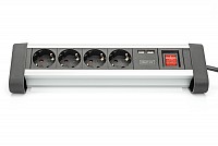 Digitus ΠΟΛΥΠΡΙΖΟ 4 ΘΕΣΕΩΝ ΜΕ ΔΙΑΚΟΠΤΗ/2XUSB 5V/2A DA-70614
