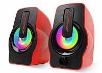 Rampage RMS-G7 FALSETTO 2.0 6 Watt RGB Led Red Multimedia Gaming USB Speaker 30257