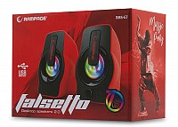 Rampage RMS-G7 FALSETTO 2.0 6 Watt RGB Led Red Multimedia Gaming USB Speaker 30257