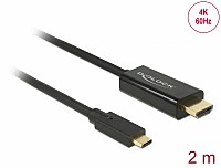 Delock Cable USB Type-C™ male > HDMI male (DP Alt Mode) 4K 60 Hz 2m black - 85291