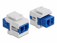 Delock Keystone Module LC Duplex female to LC Duplex female blue / white 86357