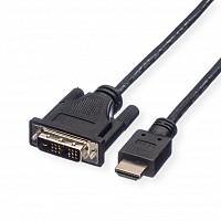 Roline DVI Cable DVI (18+1) - HDMI M/M black 3m - 11.04.5532