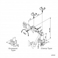 Roline LCD Monitor Stand Pneumatic Desk Clamp Pivot 1 Joint 8kg - 17.03.1149