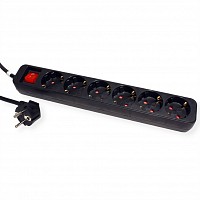 Roline Power Strip 6-way with Switch black 3m - 19.07.1075