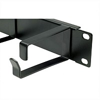 Value 19 1U Cable Management Plate, C-Type, 5 Hooks, RAL 9005 black - 26.99.0310