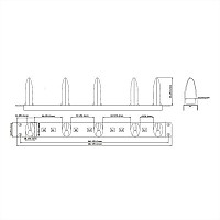 Value 19 Cable Management plate with Horizontal/Vertical Cable Rings for Cabinets black 26.99.0346