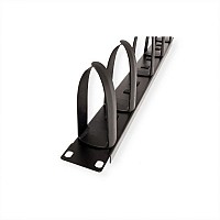 Value 19 Cable Management plate with Horizontal/Vertical Cable Rings for Cabinets black 26.99.0346