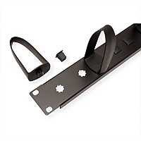 Value 19 Cable Management plate with Horizontal/Vertical Cable Rings for Cabinets black 26.99.0346