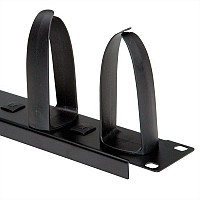 Value 19 Cable Management plate with Horizontal/Vertical Cable Rings for Cabinets black 26.99.0346
