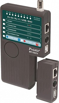 TESTER ΚΑΛΩΔΙΩΝ LAN ΤΗΛΕΦΩΝΙΚΩΝ ΟΜΟΑΞΟΝΙΚΩΝ + USB MT-7057N S/PROSKIT