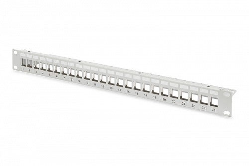 Digitus KEYSTONE PANEL 1U 24P(Με Στήριγμα Kαλωδίων&Γείωση γκρι DN-91410