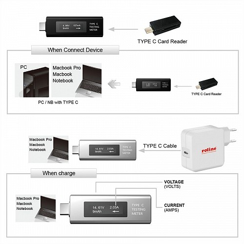 Value USB Type C Measurement Instrument with Display 13.01.3331