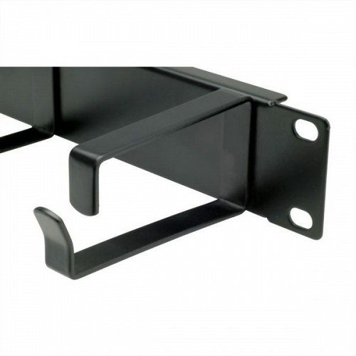 Value 19" 1U Cable Management Plate, C-Type, 5 Hooks, RAL 9005 black - 26.99.0310