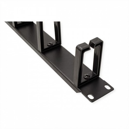 Value 19" 1U Cable Management Plate C-Type 5 Hooks RAL 9005 black 26.99.0312