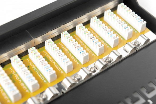 Digitus CAT 6, Class E Patch Panel, shielded, black - DN-91612S