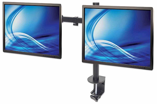 Μanhattan Universal Dual Monitor Mount with Double-Link Swing Arms 461528