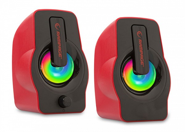 Rampage RMS-G7 FALSETTO 2.0 6 Watt RGB Led Red Multimedia Gaming USB Speaker 30257