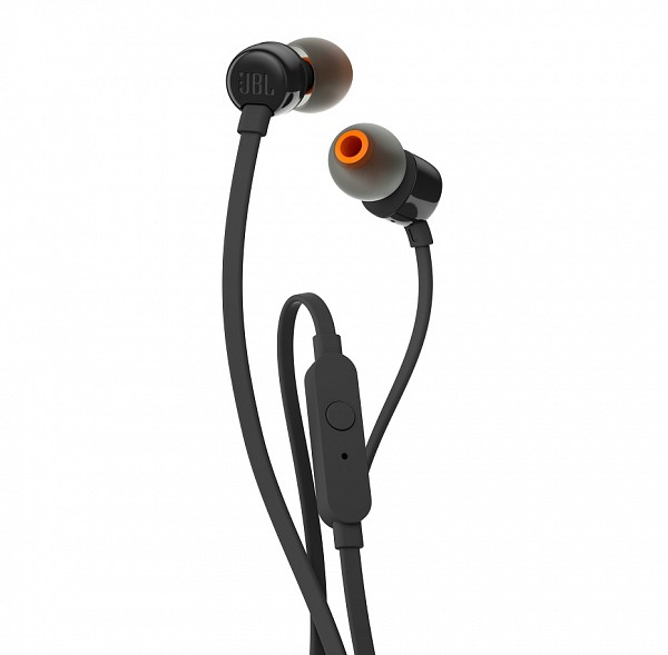 Jbl® T110 InEar Universal Headphones 1-button Mic/Remote Black JBLT110BLK