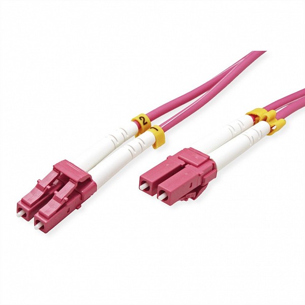 Value Fibre Optic Jumper Cable 50/125 µm LC/LC OM4 violet 15m 21.99.8756