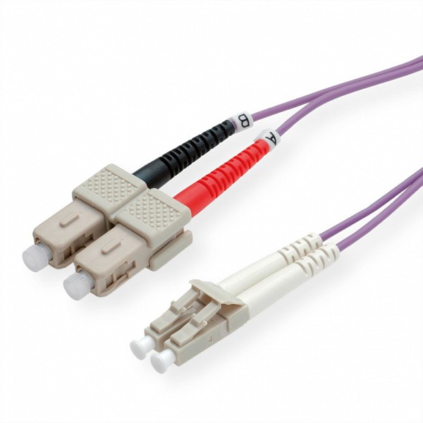 Value Fibre Optic Jumper Cable 50/125µm LC/SC OM4 violet 5m - 21.99.8765