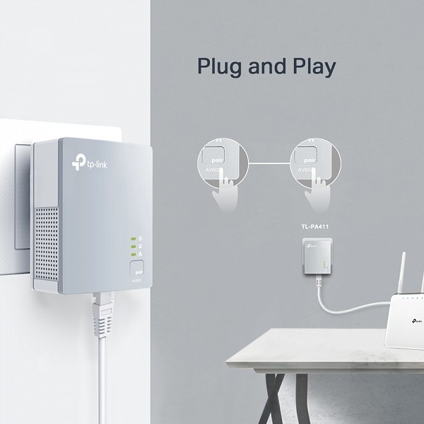 Tp-Link AV600 Powerline Starter Kit TL-PA411KIT v4