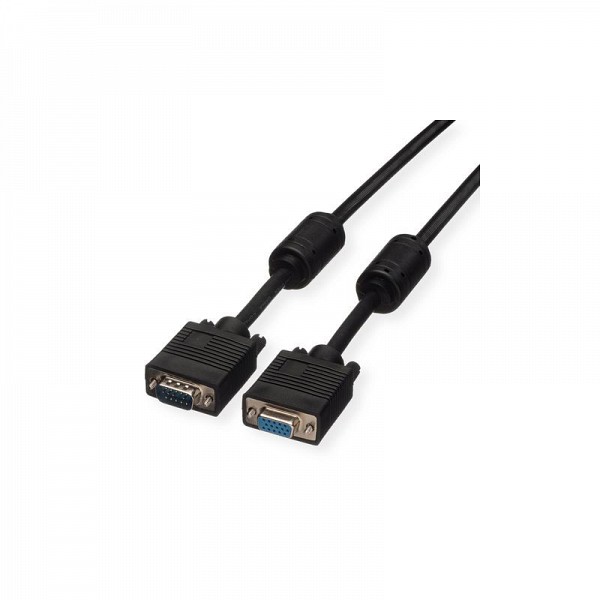 Roline HQ VGA Cable + Ferrite HD15 M/F 20m - 11.04.5370