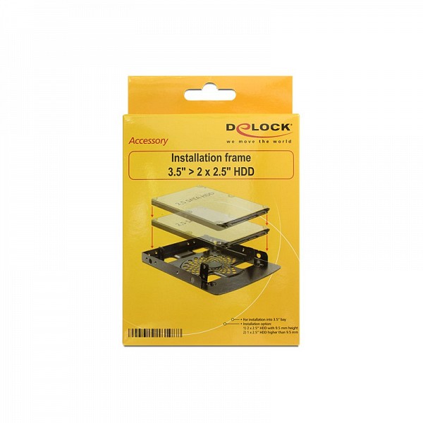 DELOCK FRAME KIT 3.5/2.5 ΓΙΑ 2 HDD ΜΑΥΡΟ 18198