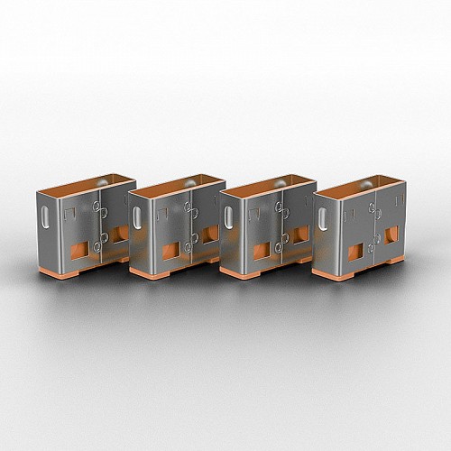 Lindy USB Port Blocker - Pack of 4 Colour Orange - 40453