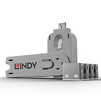 Lindy USB Port Blocker - Pack of 4, Colour Code: White - 40454