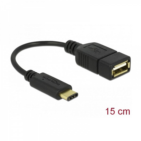 DELOCK ADAPTER USB Type-C male to USB 2.0 A female 15 cm 65579