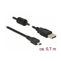 DELOCK USB V. 2.0 mini cable 5p 0.7m 82396