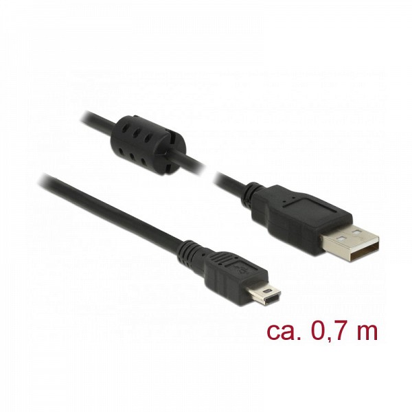 DELOCK USB V. 2.0 mini cable 5p 0.7m 82396