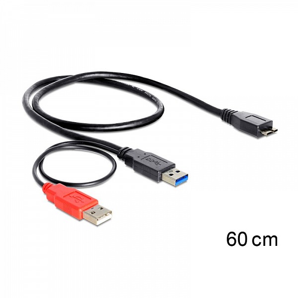 DELOCK ΚΑΛΩΔΙΟ USB 3.0 MICRO ΣΕ USB3.0 Α + POWER 82909