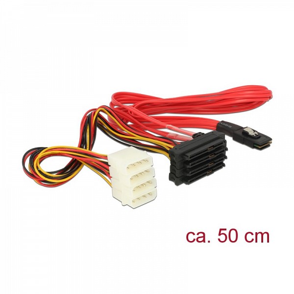 DELOCK SAS SFF 8087 36pin / 4xSSF 8482 29pin 0.5m 83059