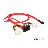 DELOCK SAS SFF 8087 36pin / 4xSFF 8482 29pin 1m 83146