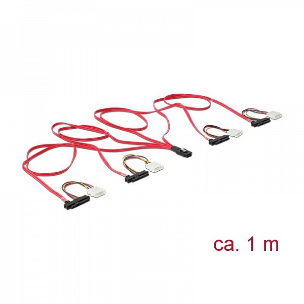 DELOCK SAS SFF 8087 36pin / 4xSFF 8482 29pin 1m 83146