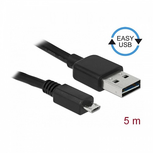 DELOCK USB cable type A-B Micro V.2.0 5m 83369