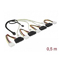 DELOCK SAS SFF 8643 miniHD / 4xSFF 8643 pin 05m 83390