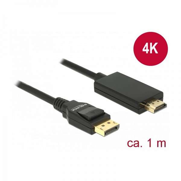 DELOCK ΚΑΛΩΔΙΟ DISPLAY PORT M/HDMI M 1m 4K 85316