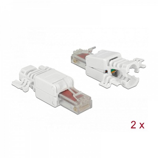 DELOCK ΒΥΣΜΑ UTP RJ45 Cat6 TOOLFREE 2ΤΕΜ 86416