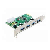 Delock PCI Express x1 Card to 4 x external USB Type-A female SuperSpeed USB 5 Gbps (USB 3.2 Gen 1) 89363